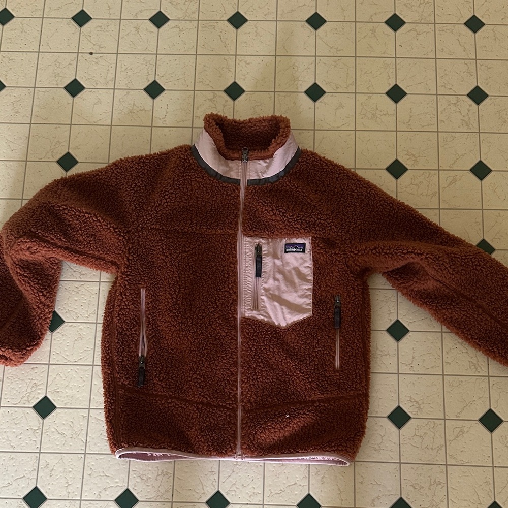 Patagonia Kids' Brown and Pink Fleece Jacket